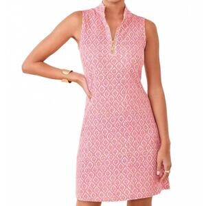 NEW SPARTINA 449 serena half-zip pique dress in callawasie trellis